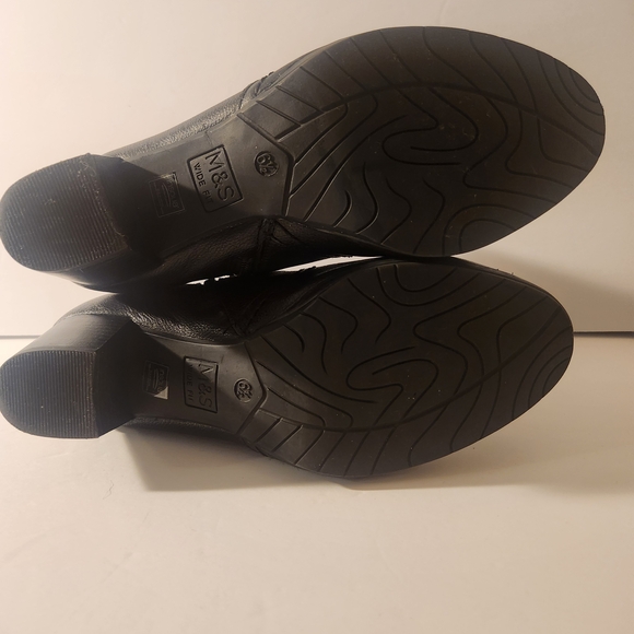 Marks & Spencer Black Leather Ankle Boots with Buckle Detail. US Size 8.5W. - Picture 6 of 10